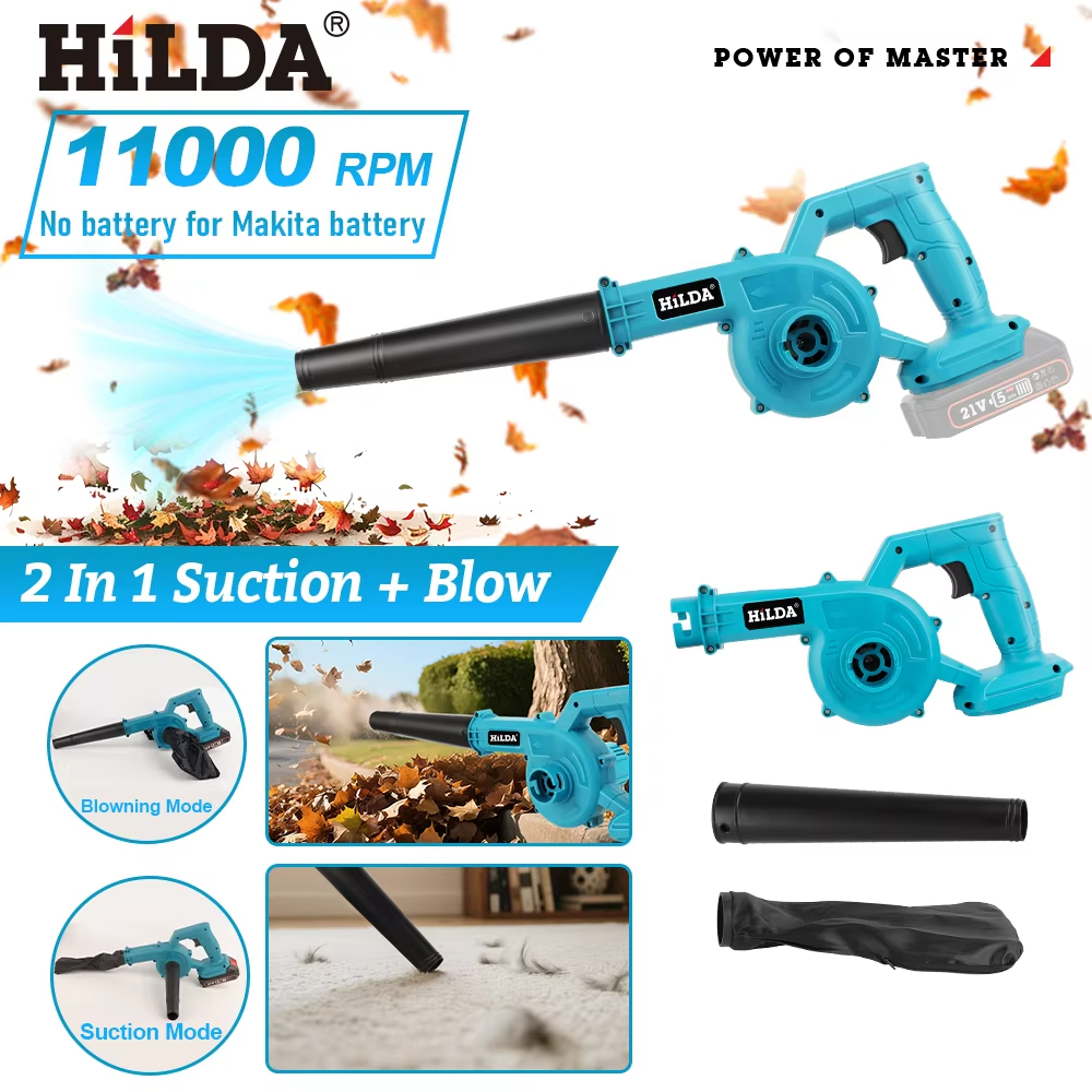 HILDA 電動送風機コードレス 2 1 で吹く吸引ハンドヘルド強力な電動ツールリーフコンピュータクリーナーマキタバッテリー用