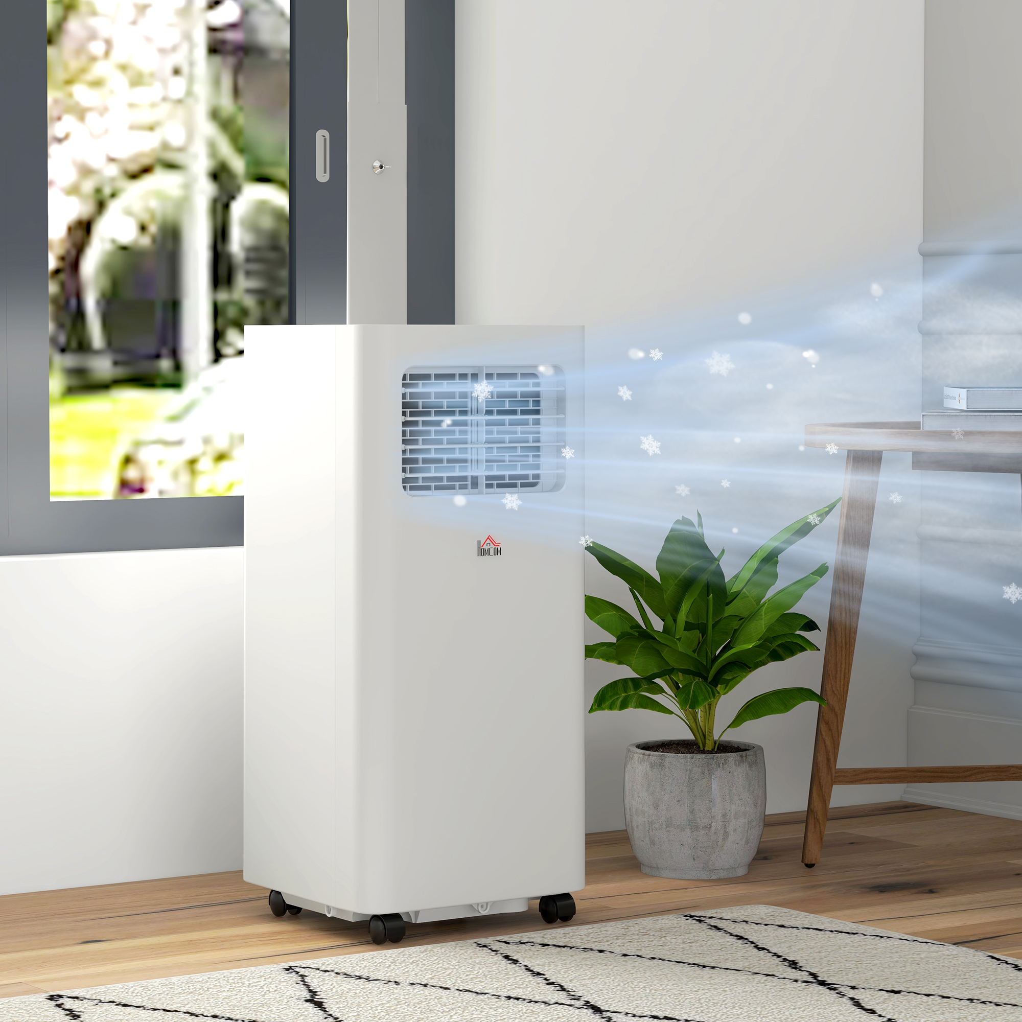 8000 BTU モバイル エアコン、345 平方メートルフィート、除湿器付き AC ユニット、スリープ、24 時間タイマー オン/オフ、ウィンドウ キット、ホワイト