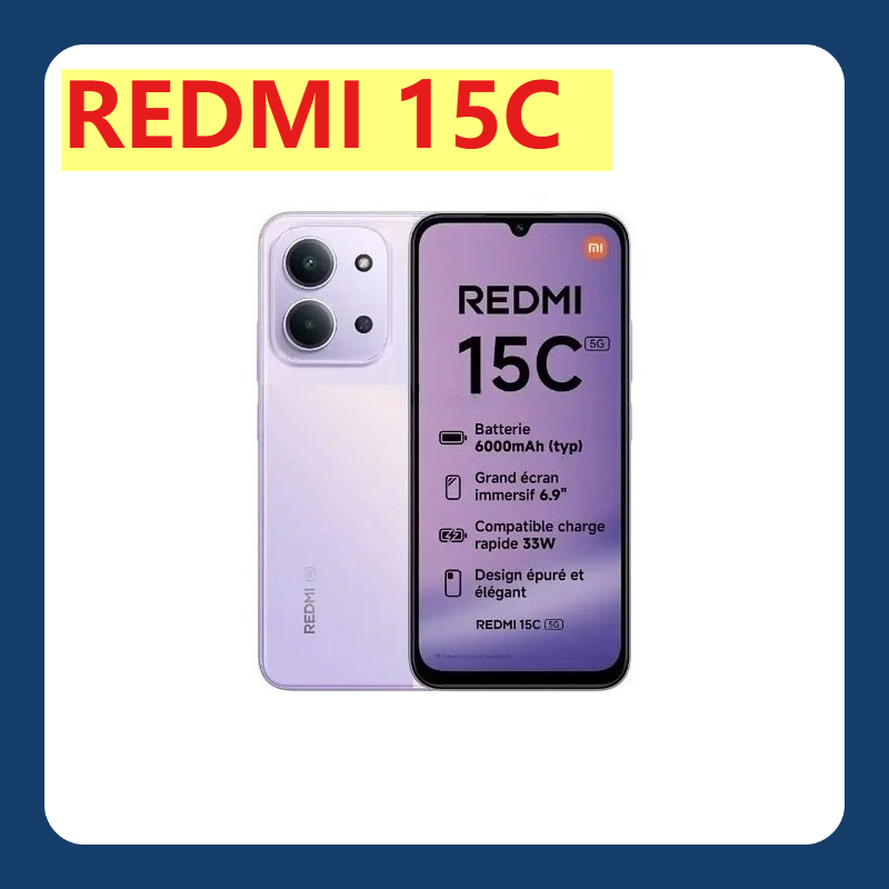 Xiaomi Redmi 15C スマートフォン 6.71 インチ HD ディスプレイ 50MP AI リアカメラ 5000mAh ビッグバッテリー、デュアル SIM グローバル バージョン携帯電話