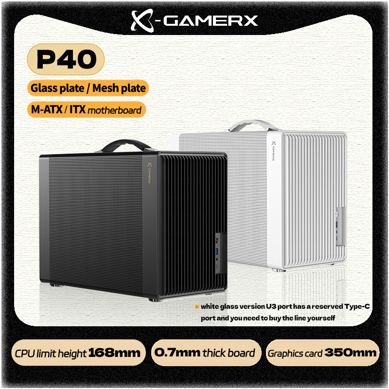 パワートレイン X-GAMERX P40 メッシュ PC ケース コンパクト MATX ITX U3 デスクトップ シャーシ ポータブル ミニ コンピューター ケース Gabinetes ゲーマー