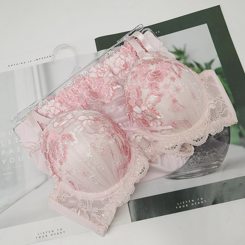セクシーなレースの女の子のブラジャーセットはサポートを集めません実行カップ下着女性プッシュアップ肌に優しいランジェリーパンティースーツ