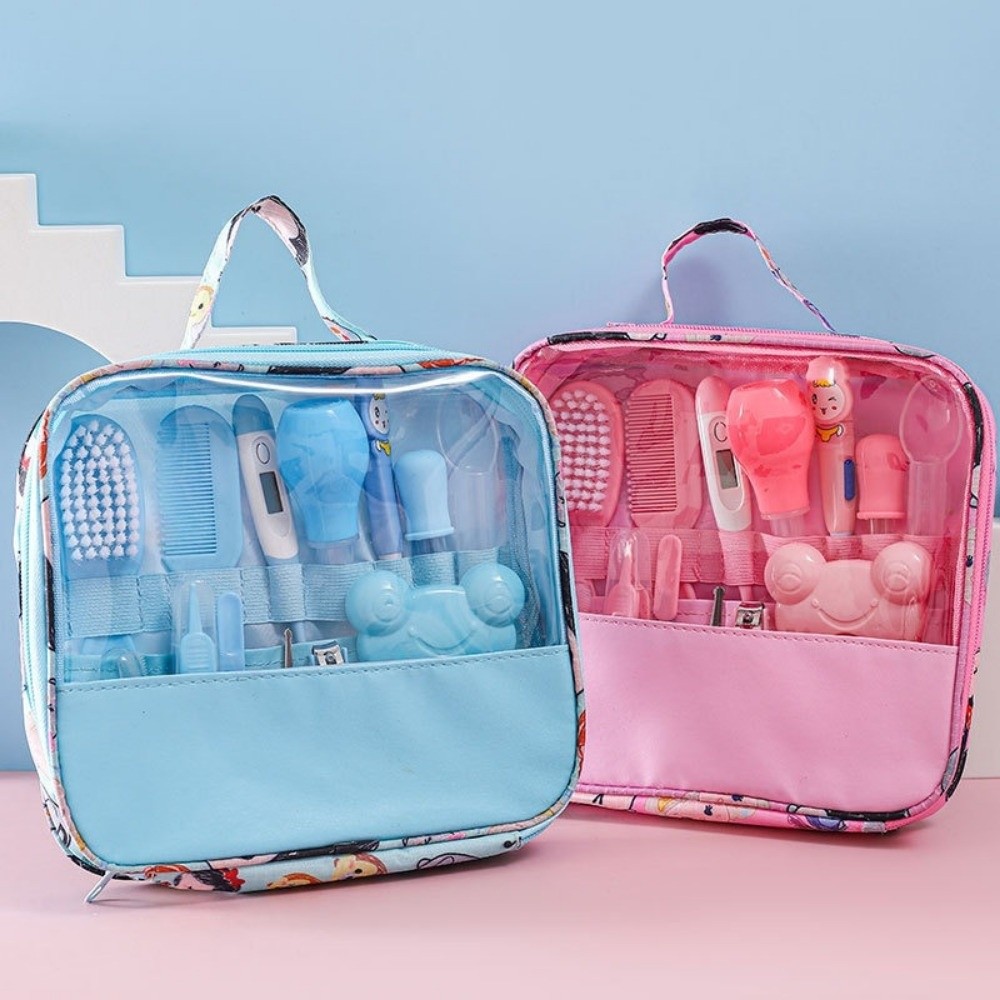 13Pcs/Set Multi-functional Baby Care Kit Nasal Aspirator Hair Wash Brush Baby Grooming Kit Nail Clipper Comb