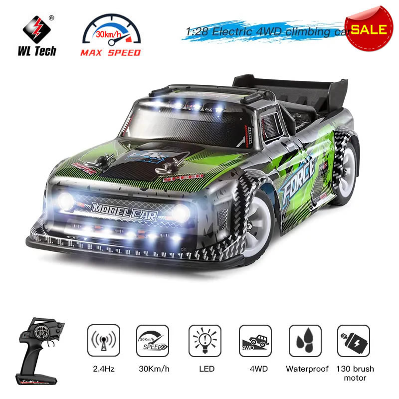 WLtoys 284131 1:28 4WD 2.4 グラムミニ RC レーシングカー高速オフロードリモコン LED ライトドリフト合金トラック男の子のおもちゃキッズギフト