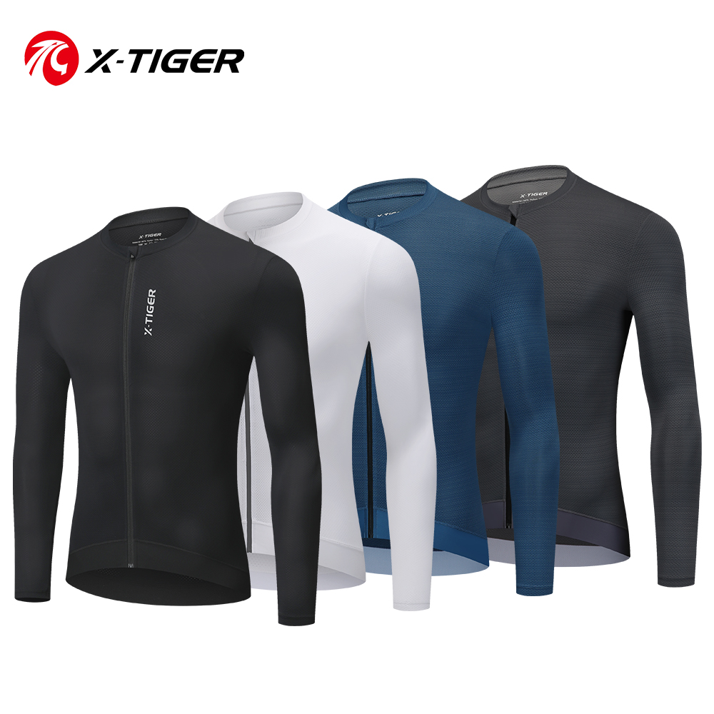 X-TIGER 新しいサイクリングジャージメンズ通気性速乾性長袖ロードバイクサイクリングプロフェッショナルサイクリングジャージ