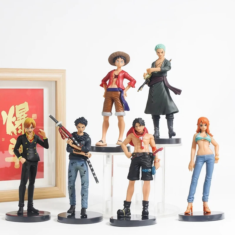 New6 個アニメワンピースフィギュアモンキー・D・ルフィロロノア・ゾロサンジアクションモデル Pvc デスクトップ像飾りコレクション Toysgift