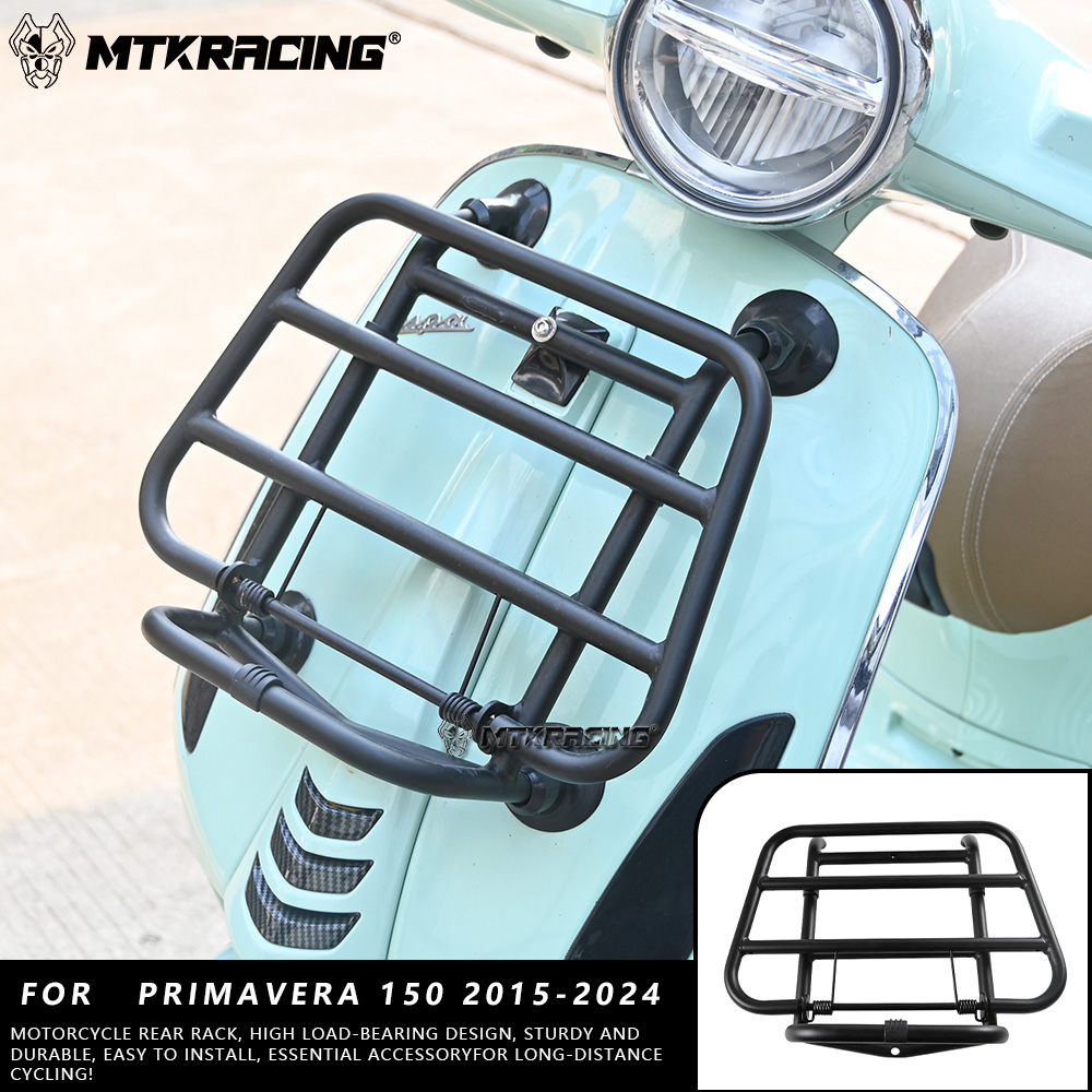 MTKRACING ベスパプリマベーラ 150 2015-2024 オートバイフロント荷物ラック荷物キャリアラックブラケットアクセサリー