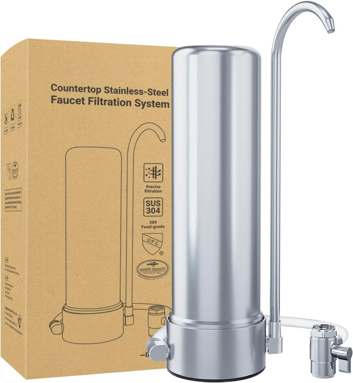 キッチンシンク下の飲料水フィルター浄水器、蛇口付き、細菌、金属、鉛、塩素、臭いを軽減します。