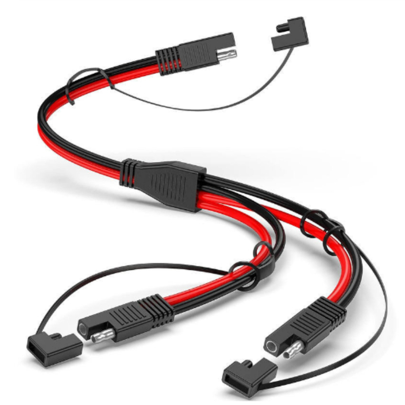 12AWG 30cm SAE Y スプリッタケーブル デュアル SAE コネクタ延長ワイヤ ソーラーパネル接続用