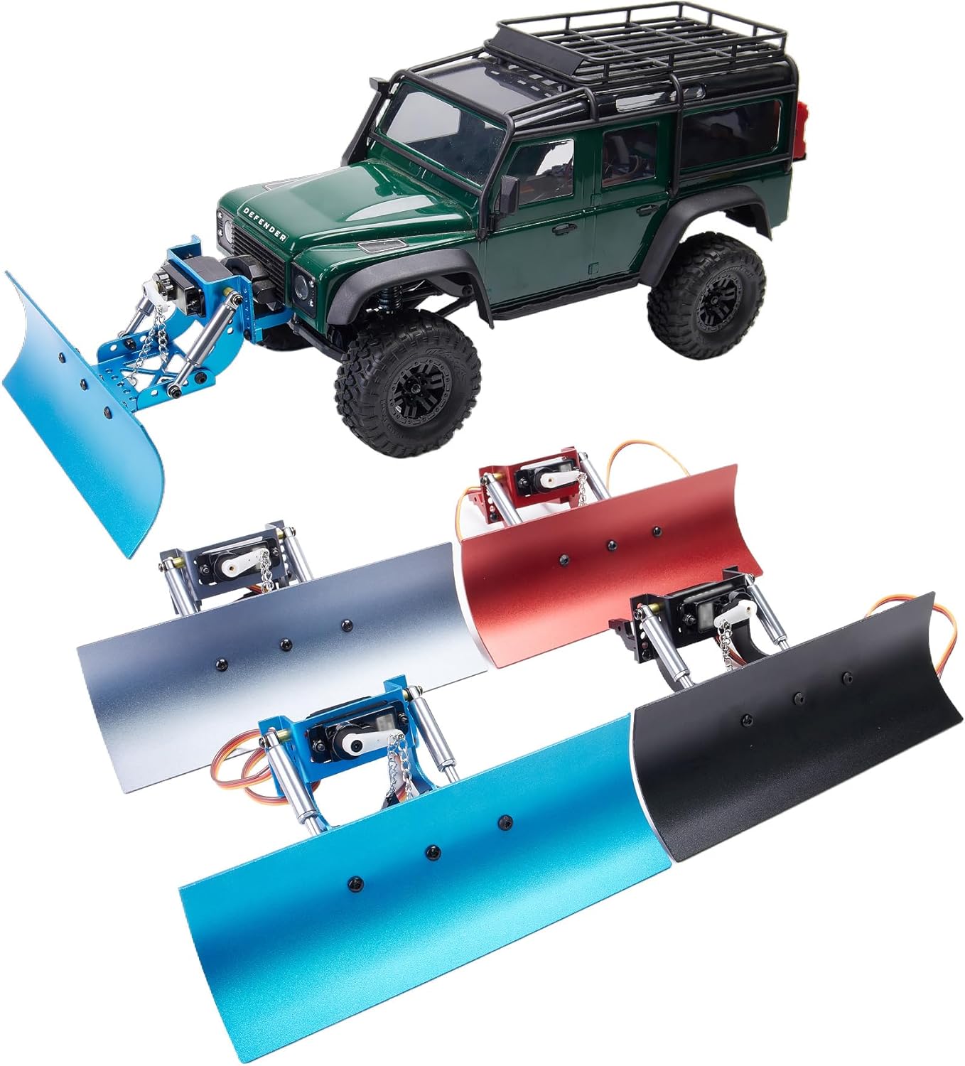 1/18 RC Aluminiumx 調整可能なスノーショベル/除雪機キット 12G 180° サーボモーター付き RC 1/18 TRX4m クローラーカーアップグレード用