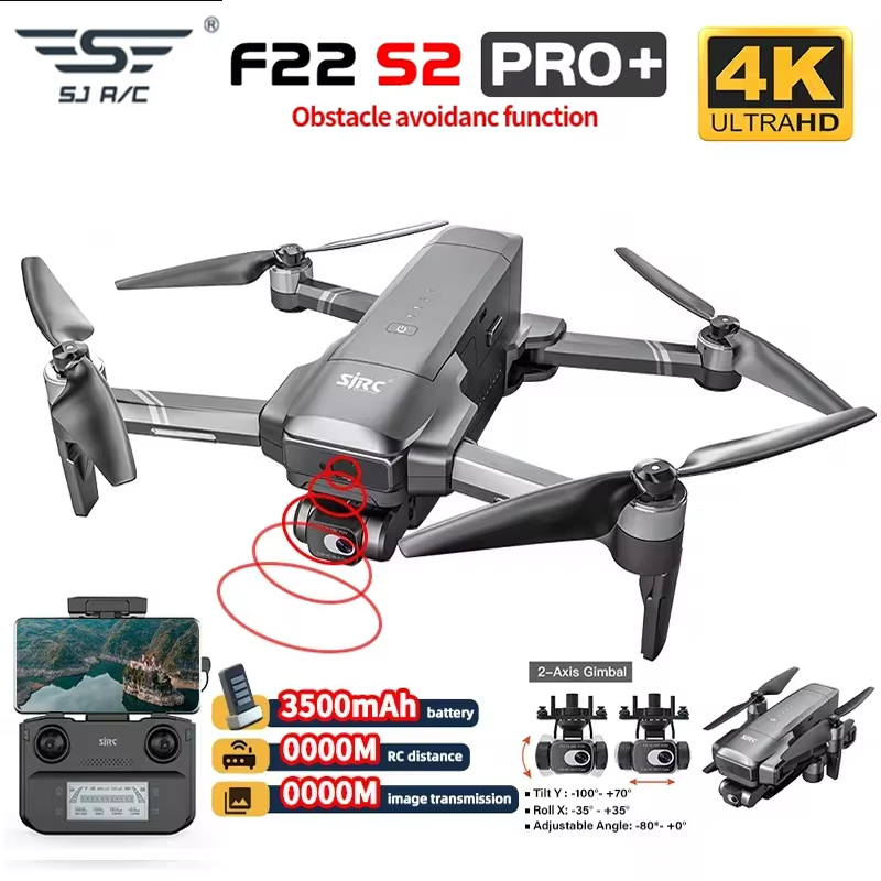 SJRC F22 S2 プロ GPS ドローン 4K プロフェッショナル 2 軸ジンバル EIS カメラレーザー障害物回避 RC 折りたたみ式 Quadcopter ドローン