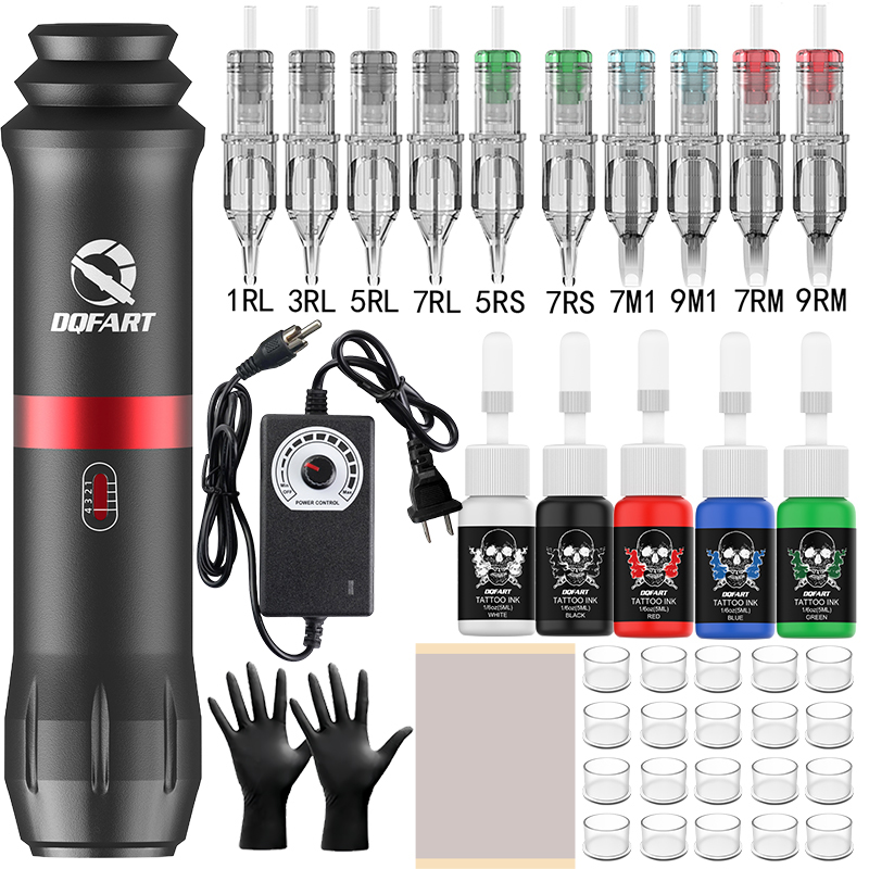 DQFART タトゥーキット タトゥーペン タトゥーマシン タトゥーニードル タトゥーインク付き タトゥーアーティスト タトゥー用品
