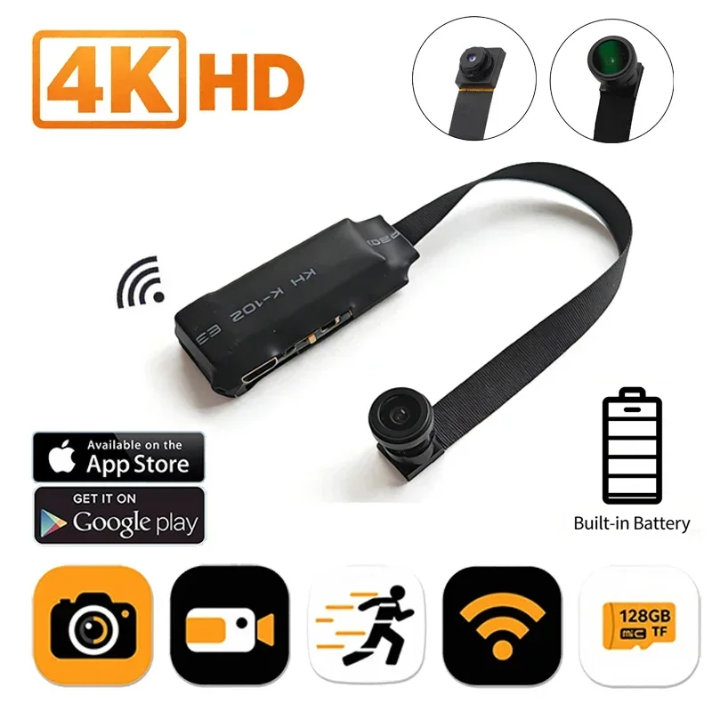 4K HD ミニ WiFi カメラ - リモートビューイング モーション検出 DIY ホームナニースタイル監視カメラ