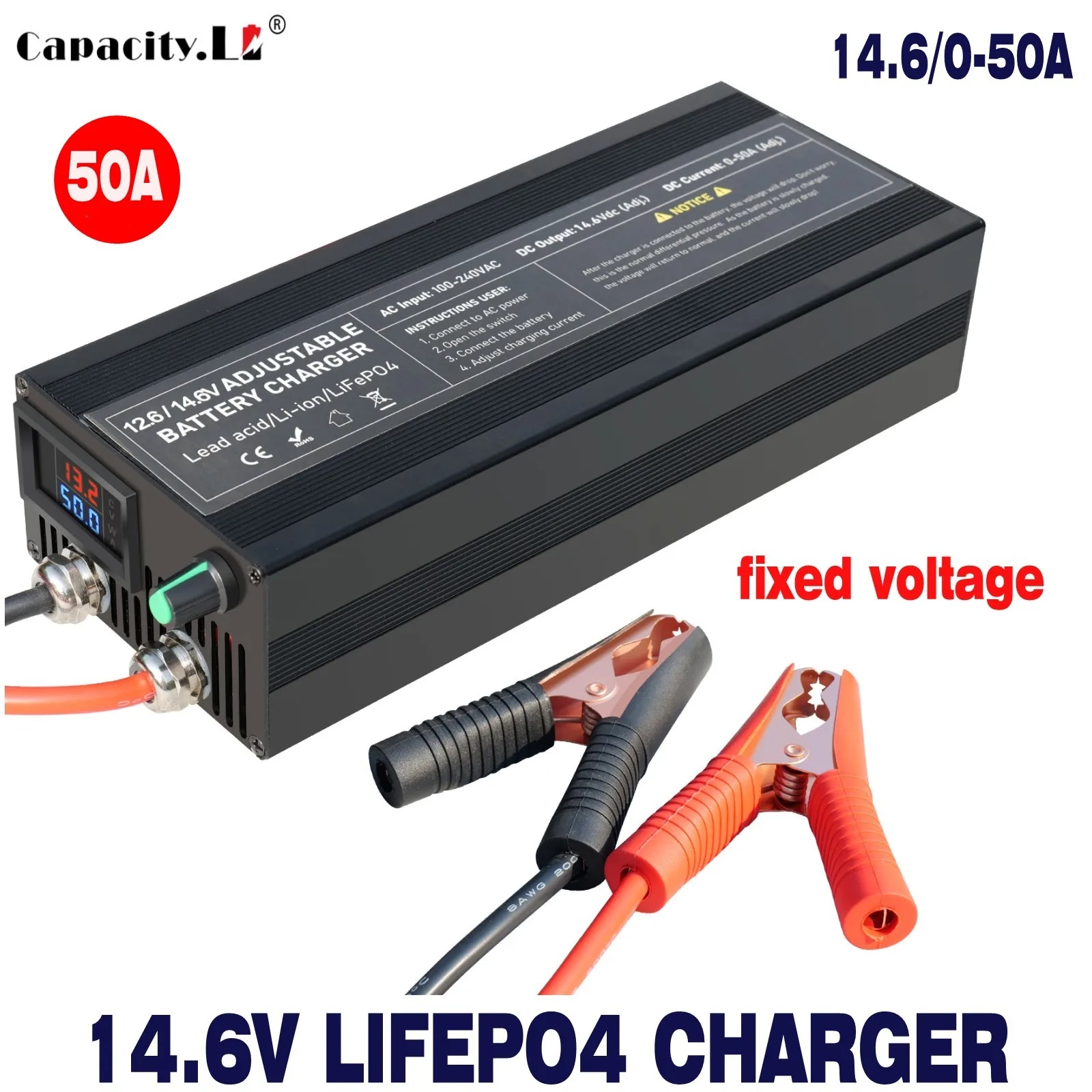 14.6V 50A/60A/85A/100A LiFePO4 バッテリー充電器 12V 12.8V Lifepo4 バッテリーハイパワー充電器パワーバンクアダプタ充電器