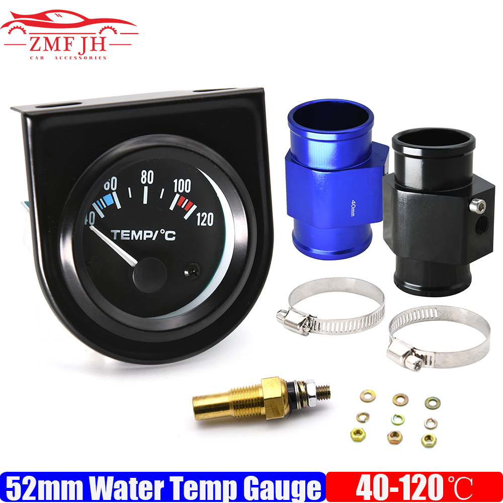 52 ミリメートル車の水温計センサー 1/8NPT アダプタ 40 〜 120 摂氏レーシング水温インジケータメーター 12V ガソリン自動車