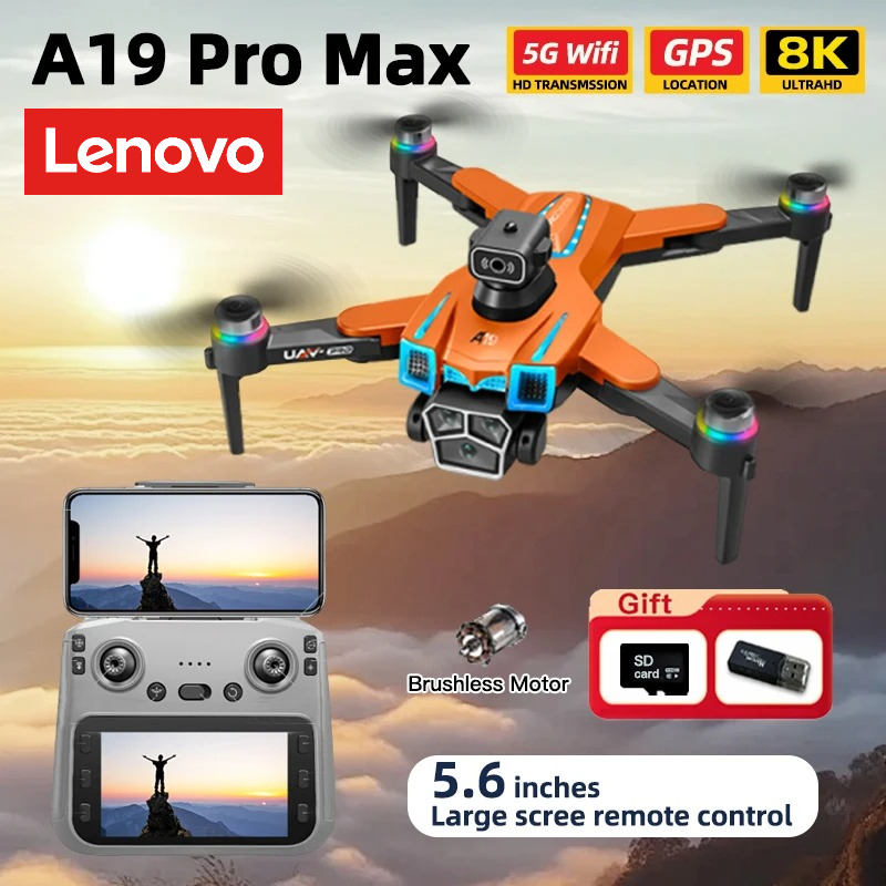 Lenovo A19 Pro ドローン 5G WIFI プロフェッショナル 8K カメラ 360°角度オプティカル フロー ローカリゼーション GPS ブラシレス モーター RC クアッドコプター ドローン