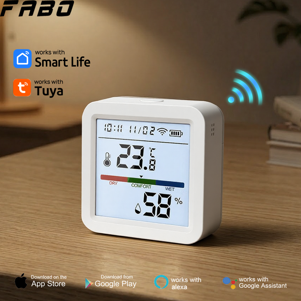 Tuya WIFI スマート屋内気候環境検出器 バックライト付き LCD 温度湿度センサー スマートライフ APP サポート Alexa