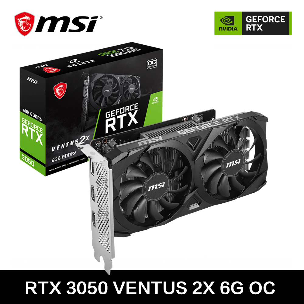 MSI GeForce RTX 3050 VENTUS 2X 6G OC ゲーミンググラフィックカード 6GB GDDR6 96ビット HDMI DP PCI-E 4.0x8 デスクトップ フル 新型ゲームビデオカード