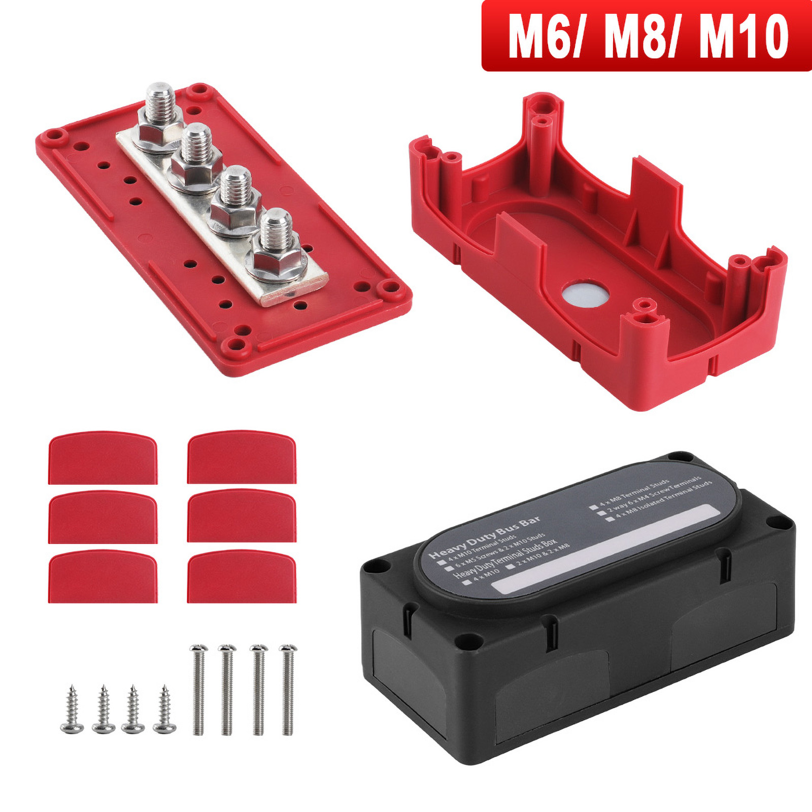 12V‑48V 300A ヘビーデューティ配電ブロックモジュールマリンバスバーユニバーサルターミナルスタッド M6 M8 M10 RV トラックカーボート用