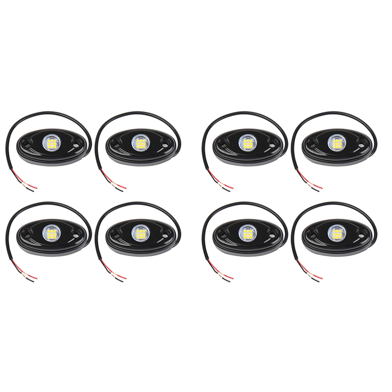 8 個 9LED 超高輝度ロックライトキット LED 防水 LED ネオンアンダーグローライトオフロードトラックボート用ホワイト
