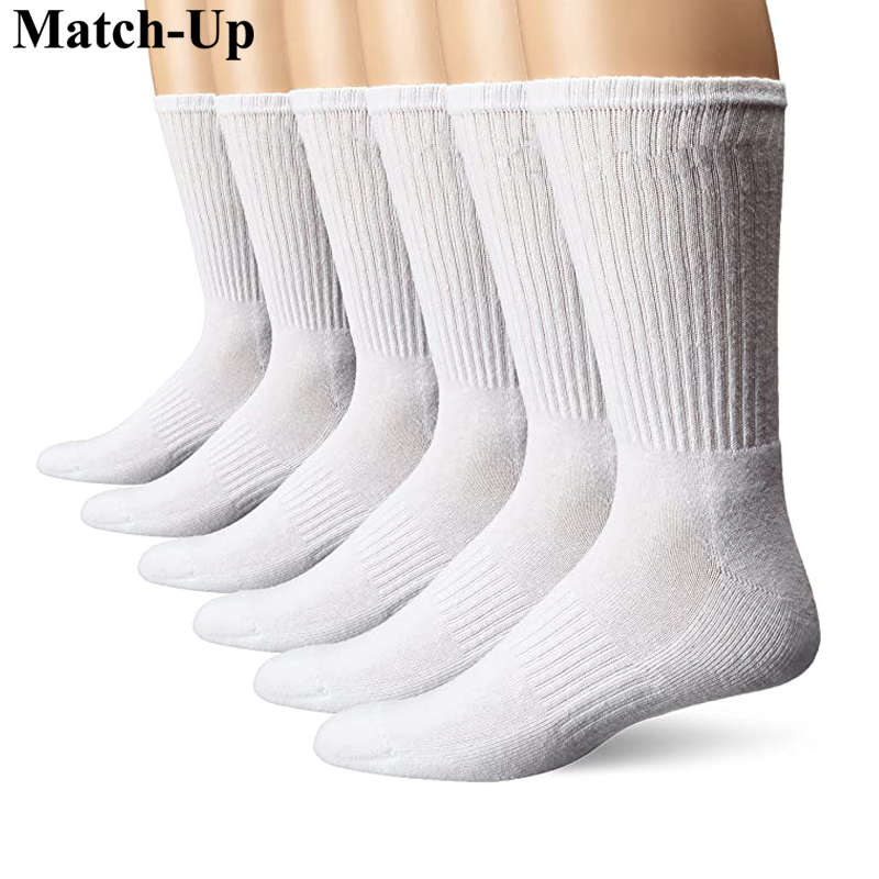 Match-Up メンズ スポーツ クルー テリー ソックス アスレチック ソックス (6 足)