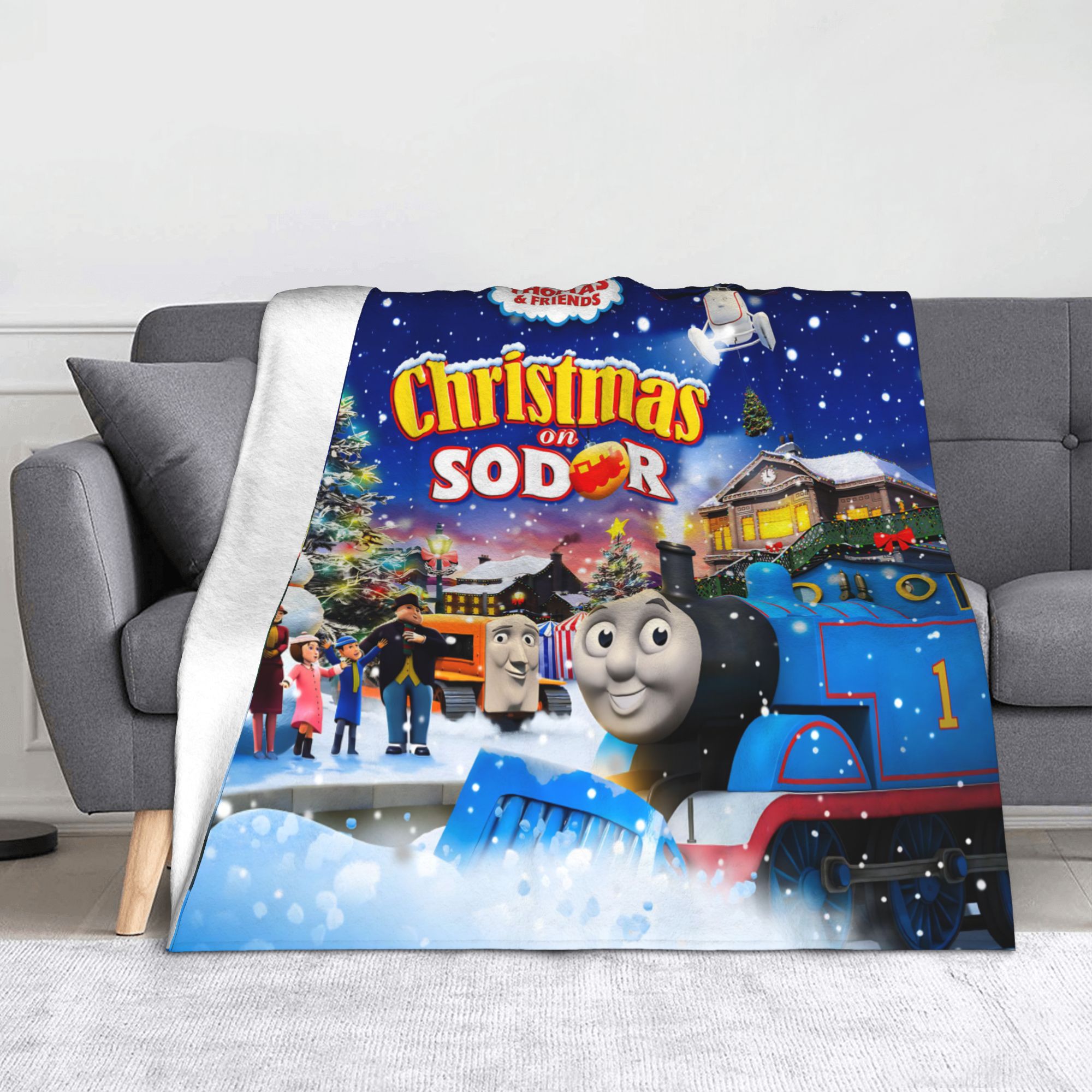 スーパーソフトトーマスと仲間たちスローブランケットプレミアムフランネルフリース軽量ベッドブランケット居心地の良い暖かいベッドスプレッドオールシーズン使用