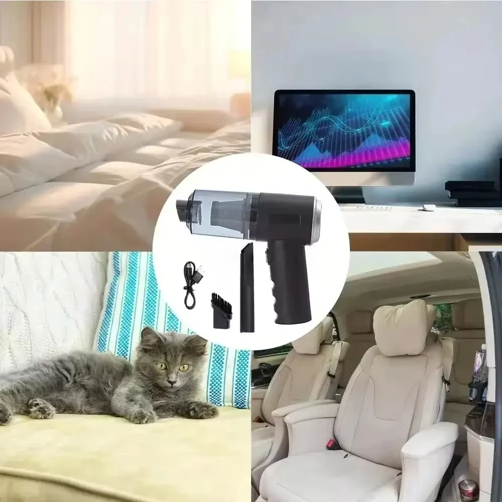USB 充電 3-in-1 小型車および家庭用統合吸引および吹き出し掃除機 - ポータブル ミニ掃除機