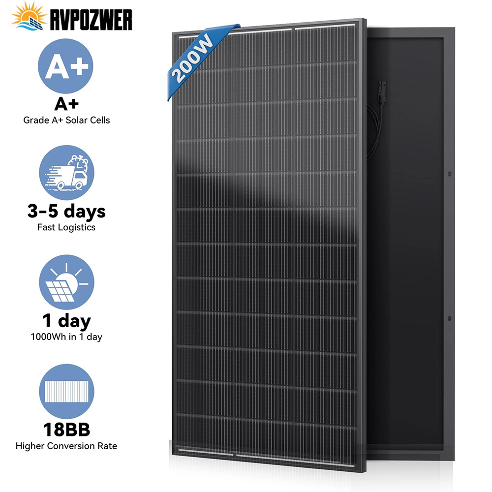 RVPOZWER 200W/400W/800W ソーラーパネル 18BB N タイプ単電池 25.5% 高効率 PV 電源家庭用 RV 充電屋外オフグリッド
