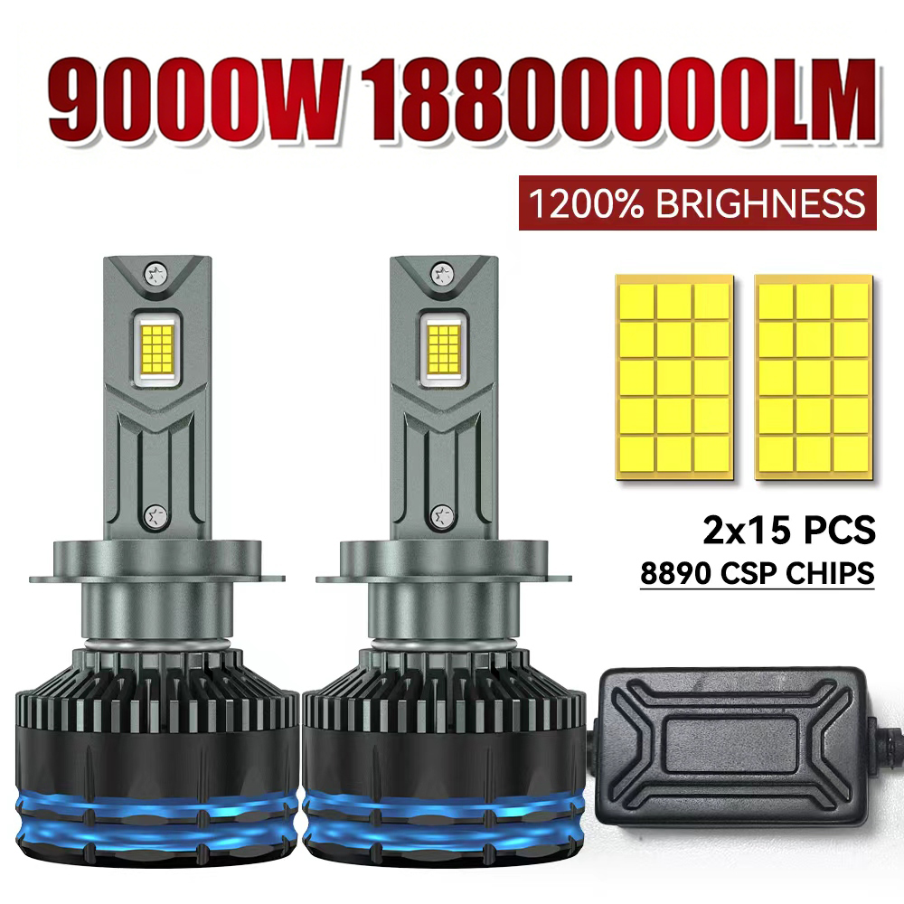 9000 ワット 1880000LM H7 H4 H11 Led ヘッドライトハイパワー 8890 CSP Canbus H1 H8 9005 HB3 9006 HB4 9012 HIR2 ターボランプ車の Led ヘッドランプ