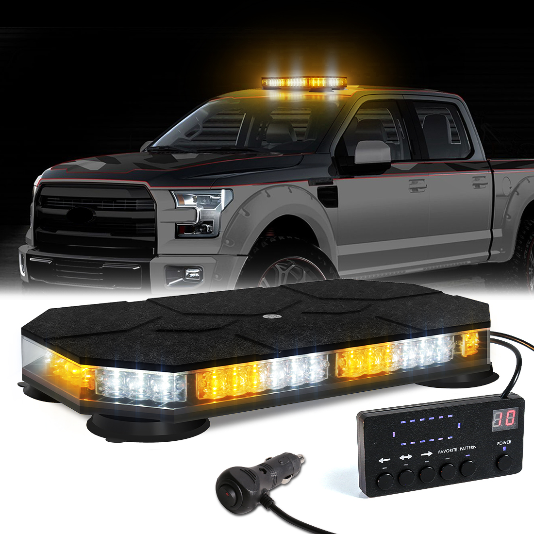 車のルーフトップストロボライト緊急警告 42 LED 安全磁気マウントトラック救急車除雪車スマートコントローラ 12V 24V