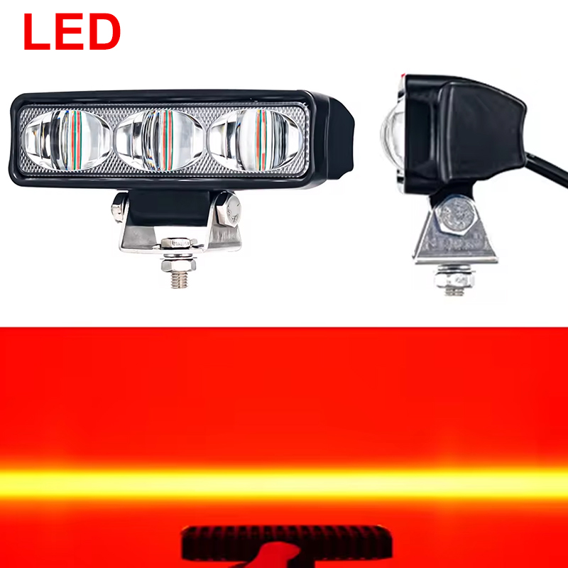 30 ワット赤フォークリフト LED 安全警告灯 12 V 24 V アップグレードされた 3 レンズスーパースポットライトストレートビーム警告信号作業灯