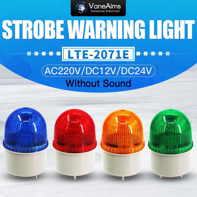 小型ストロボ 警告灯 点滅灯 LED DC12V DC24V AC220V ボートライト 信号灯 音なし 青 赤 黄 緑