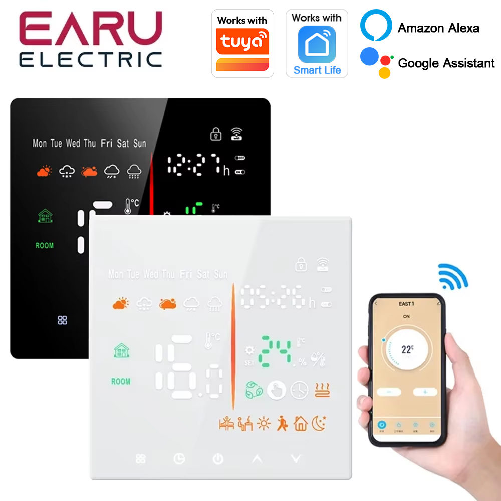 Tuya WiFi スマートサーモスタット電気床暖房 TRV 水ガスボイラー温度音声リモコン Google ホーム Alexa 用