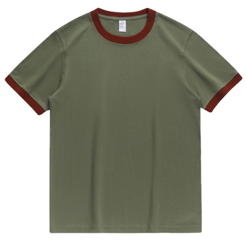 270 グラム綿プレミアム夏のファッションパッチワークメンズ Tシャツ中国のトレンディなカップルスタイル固体シンプルなカジュアルベーシックブランク Tシャツ男性