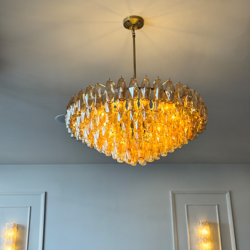 Modern Branch Chandelier, Murano Wishing Bottle Glass Shade Lustre, Dimmable Pendant Lamp for Dining Room, Decor for Ceilings