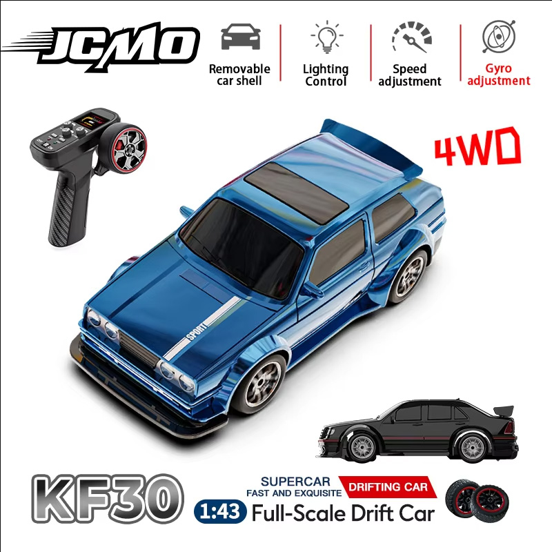 KF30 1:43 4WD ドリフトレーシング RC カージャイロスコープ速度本物の照明とダンピング高速リモートコントロールカー子供のおもちゃのため