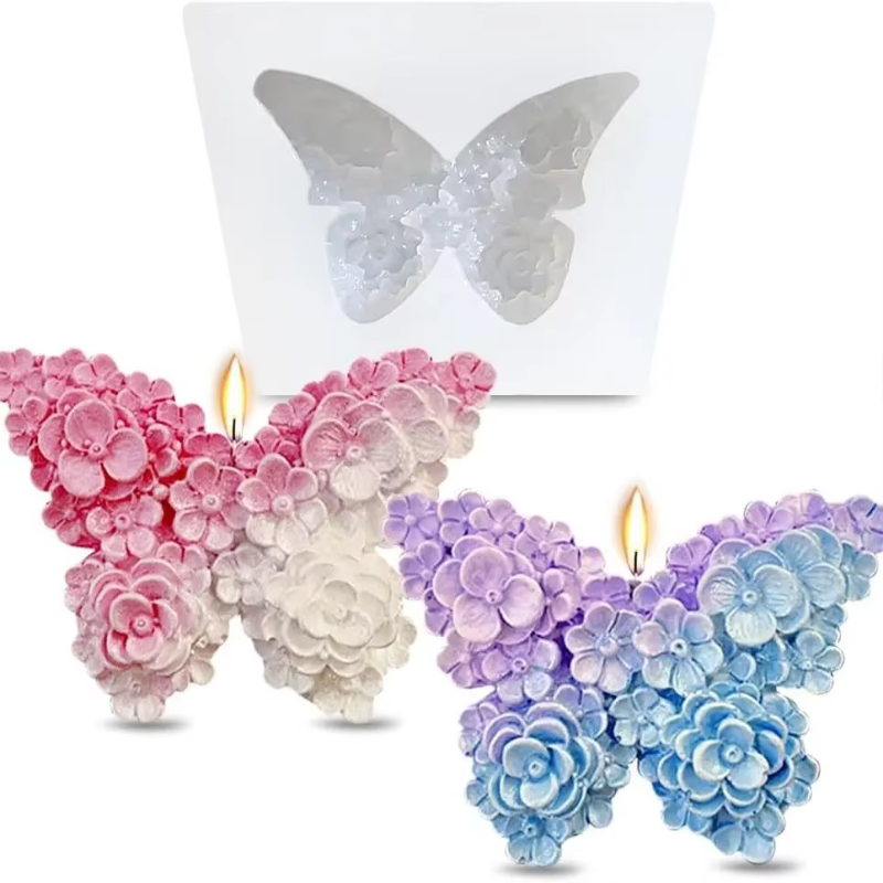 花蝶シリコンモールドベーキング DIY エポキシ樹脂工芸品ぶら下げ装飾アロマセラピーモールドキャンドル作成用品
