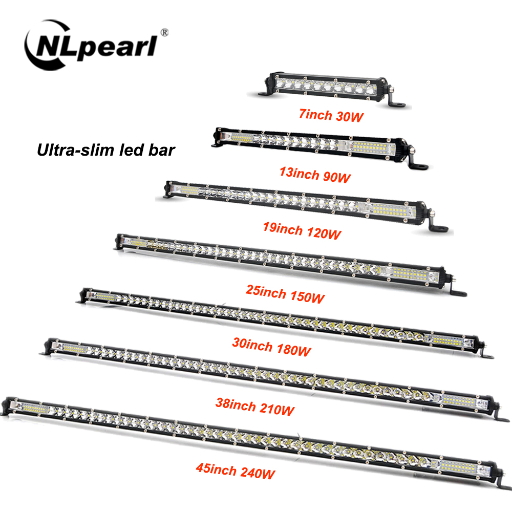 NLpearl ウルトラスリム 7-50 インチ LED ライトバースポットオフロード 4x4 LED ワークライトバージープトラック ATV SUV 車 LED ヘッドライト 12V 24V