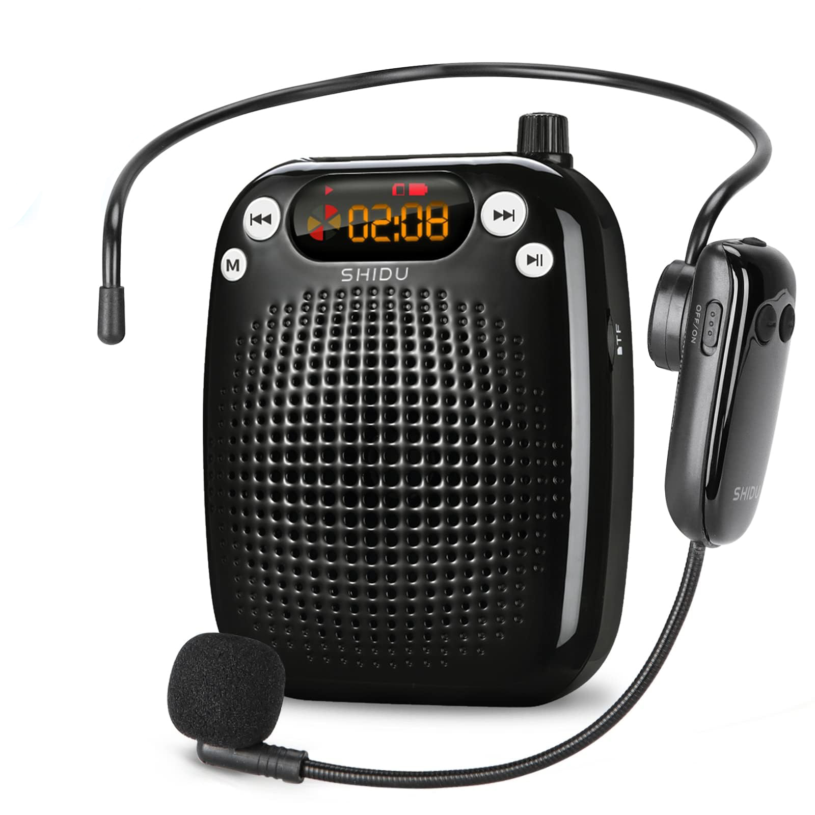 SHIDU10W ポータブル Bluetooth ワイヤレス音声アンプ UHF マイク付き教師用 AUX オーディオ Hi Fi オリジナルサウンドスピーカー