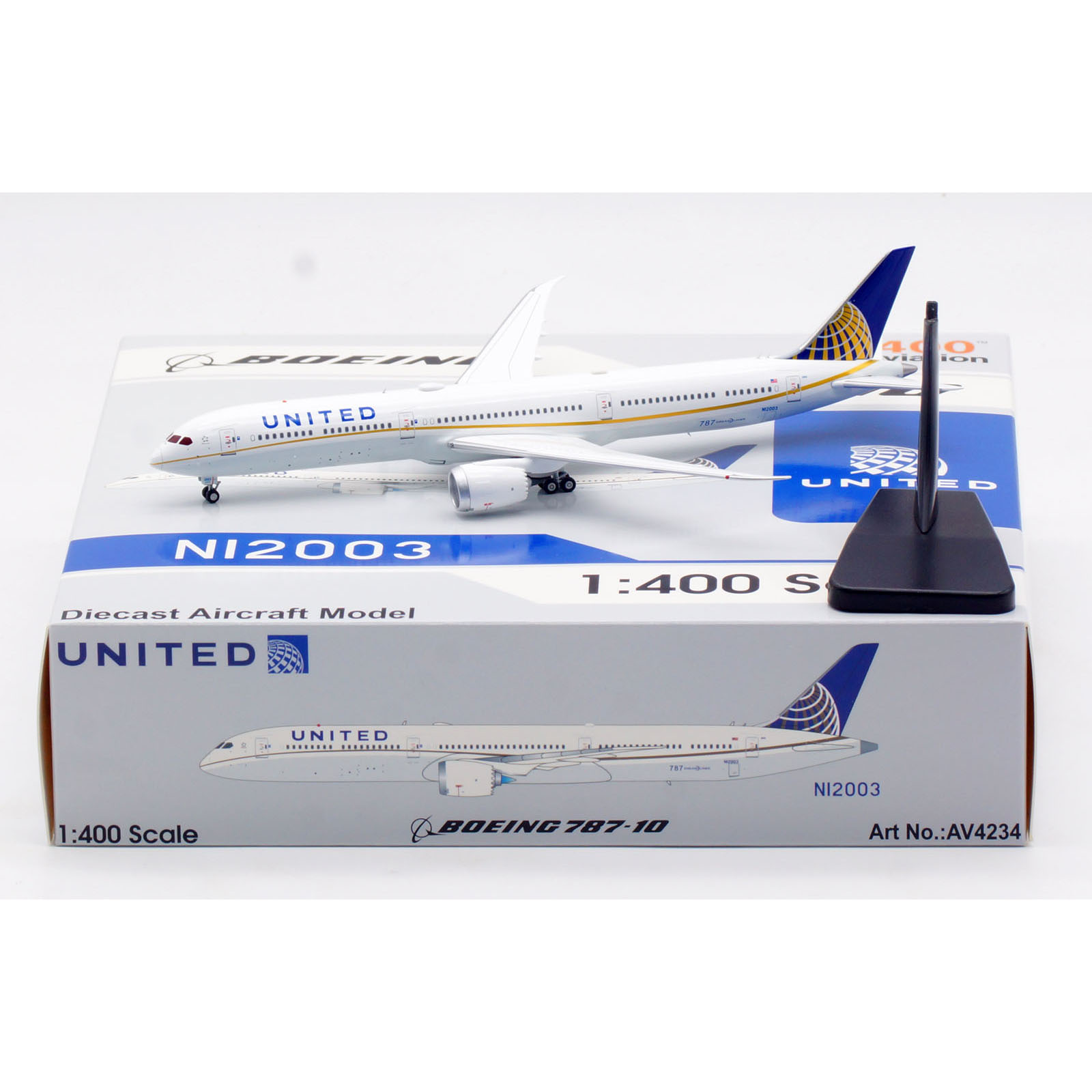 AV4234 合金コレクター飛行機ギフト航空 1:400 ユナイテッド航空「スターアライアンス」ボーイング B787-10 ダイキャスト航空機モデル N12003