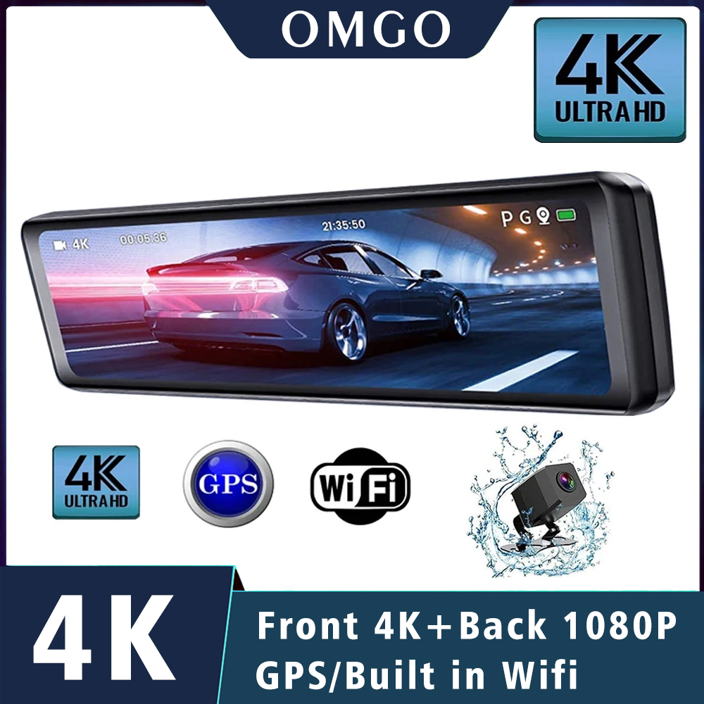 ダッシュカム 11.26 "4K 2160P GPS WIFI 車 Dvr ミラーデュアルレンズダッシュカム IPS スクリーン車のカメラドライブレコーダーストリームバックミラー