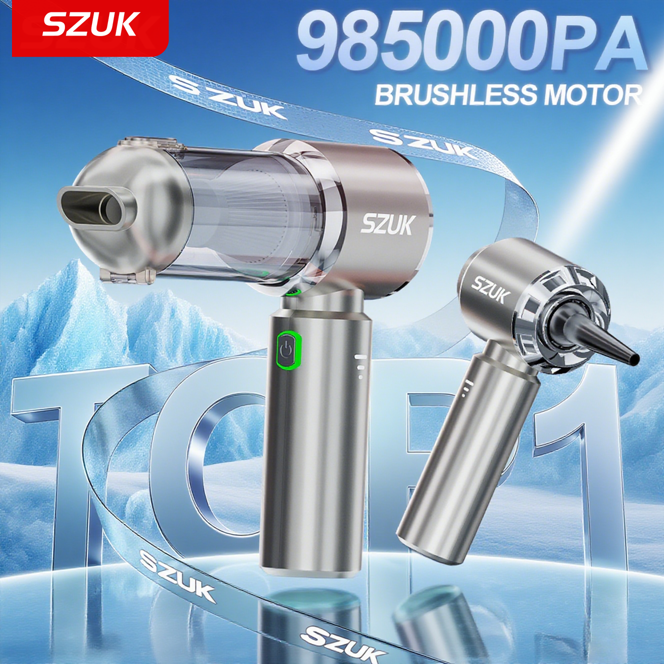 SZUK 985000Pa ミニ車用掃除機ワイヤレスハンドヘルドクリーナー洗浄機強力な強力なポータブル掃除機車用