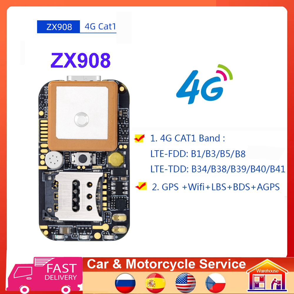 Mini GPS Tracker ZX908 4G Chip Module LTE CAT-1 Tracking PCBA GPS Module Board Anti-Lost GPS Tracker ZX905 2G+4G