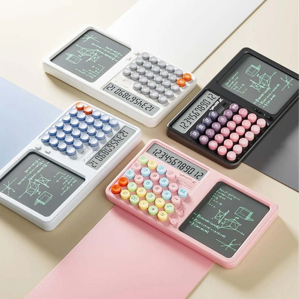 大型ディスプレイ電卓 音声付きメモ帳付き 12桁関数電卓 タブレット付き 多機能電卓