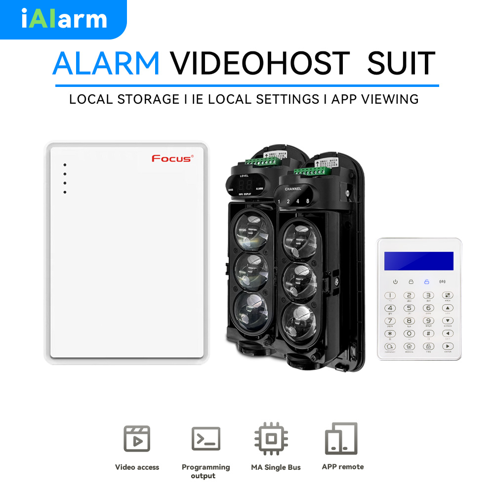 iAlarm 有線赤外線ビーム検出器ホストスーツ、250M 有線バリア検出器、家庭用盗難セキュリティ 433MHz