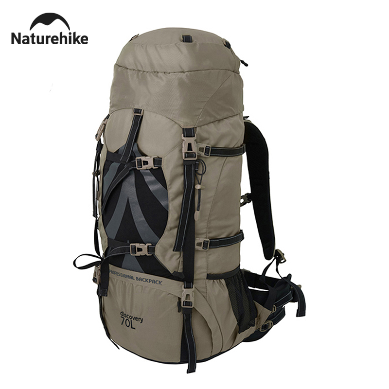 Naturehike 70L キャンプバックパック人間工学に基づいた大容量ハイキングバッグ男性用レインカバー屋外旅行トレッキングバックパック