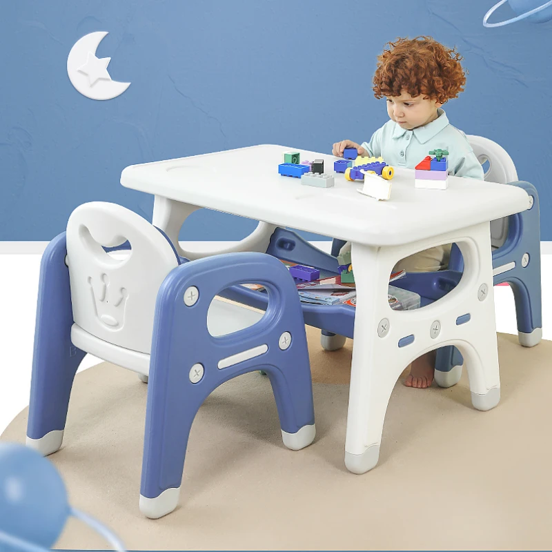 子供用学習テーブルと椅子セット小さな幼稚園デスクベビーライティングテーブルプラスチックプレイと学習デスク