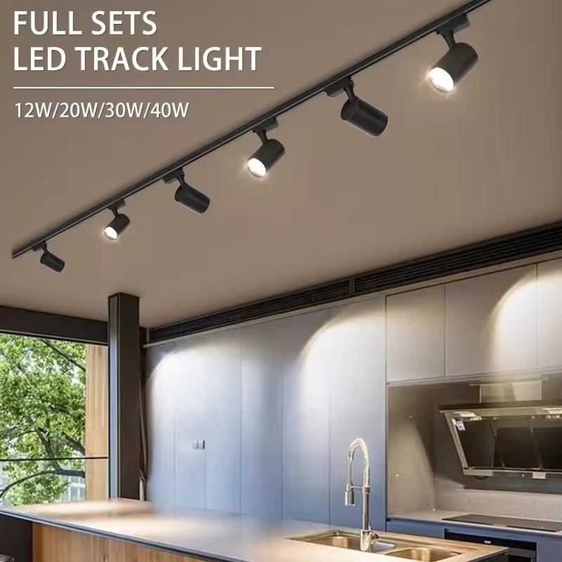 LED トラックライト 220V 天井スポット Led 12/20/30/40 ワット天井ランプリビングルームキッチンライン照明レールシステムスポットライトセット