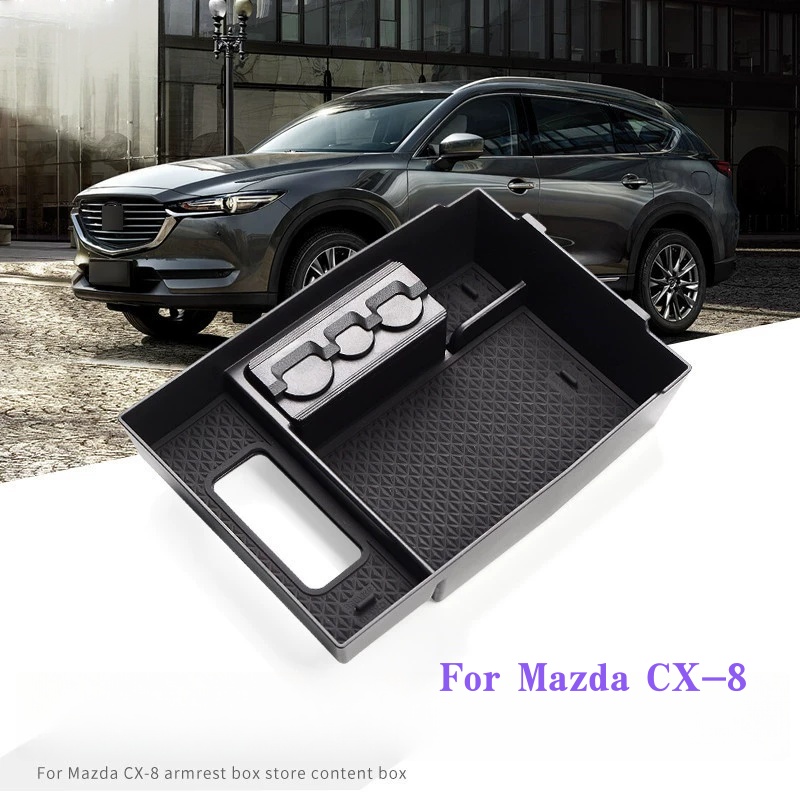 車内中央アームレストボックス収納ボックス CX-9 2016-2024 CX8 CX9 挿入 ABS 隠しトレイ自動車の付属品マツダ CX-8