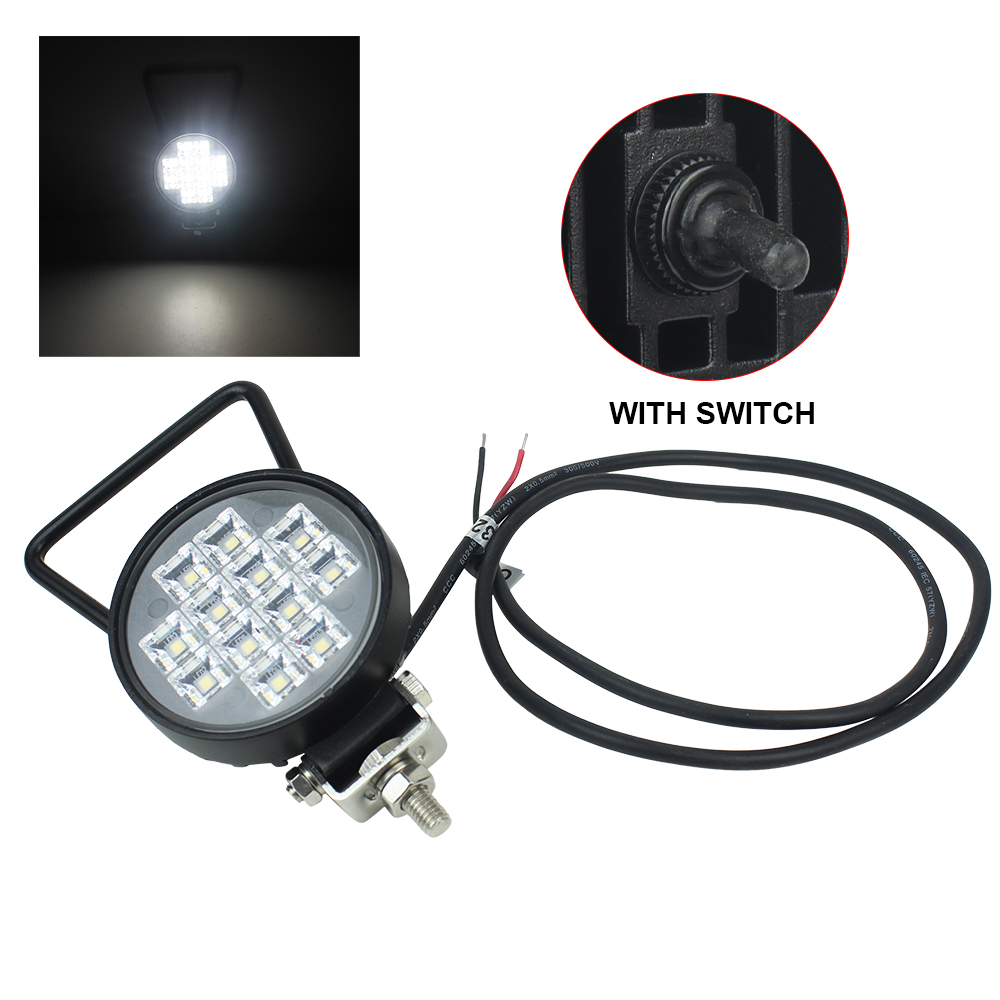 3インチ LEDラウンドワークライト 12 LED 12 W バー電源スイッチ 12V 24V オフロード LED ライトバー トラックオフロード 4X4 4WD 車 SUV ATV 用
