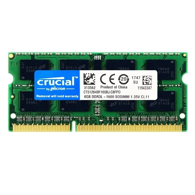 Crucial DDR3L 4GB 8GB ノートパソコン用RAM 1333MHz 1600MHz PC3L 10600S 12800S 204ピン 1.35V SODIMM ノートブックメモリ DDR3 RAM
